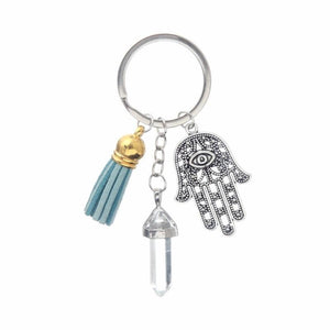 Healing Crystals and Hand of Fatima Keychain Key Chains Global Sourcing Union 