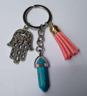 Healing Crystals and Hand of Fatima Keychain Key Chains Global Sourcing Union 