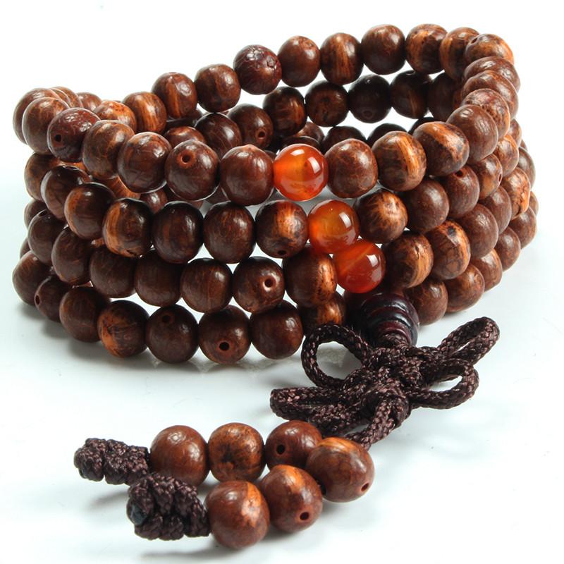 Balance and Harmony Natural Wood 108 Bead Mala MOFRGO Store 