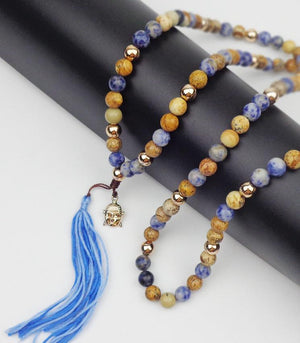 108 Buddha Head and Natural Stone Mala Pendant Necklaces Xin Xin Fashion JEWELRY 