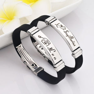 Stylish 12 Constellations Stainless Steel Bracelets Charm Bracelets liujun Official Store 