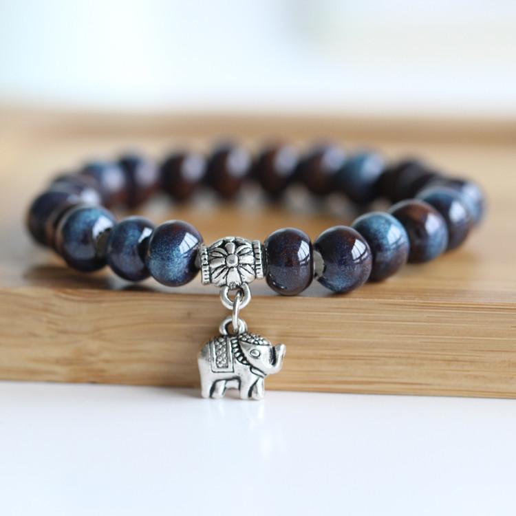 Handmade Elephant Bead Bracelet Strand Bracelets zenshopworld 