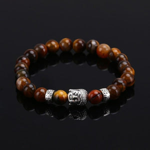 Natural Stone Buddha Bracelets Charm Bracelets Tansi Brown 