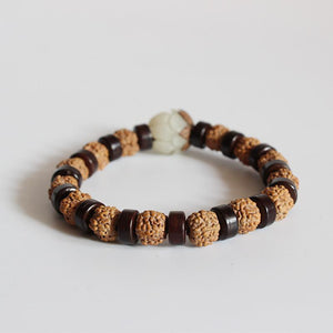 Tibetan Natural Rudraksha Jewelry Coconut Shell Beads Bracelet Strand Bracelets Eastisan Store 