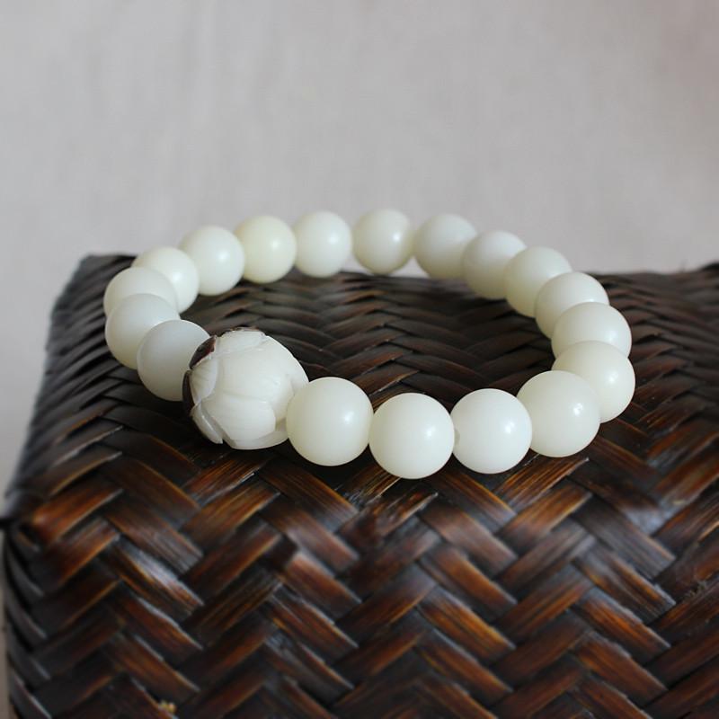 10 mm White Bodhi Seeds Bracelet Eastisan Store 