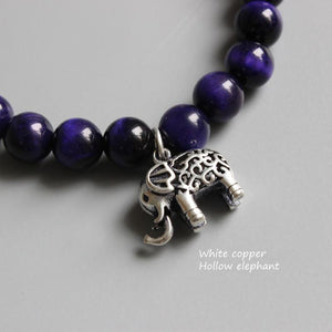 Purple Violet Stone Beads Elephant Luck Bracelet Strand Bracelets Eastisan Store 