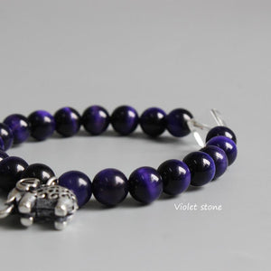 Purple Violet Stone Beads Elephant Luck Bracelet Strand Bracelets Eastisan Store 