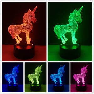 Unicorn 3D LED Lamp Nightlight Night Lights SHERLOCK LAMP Store 