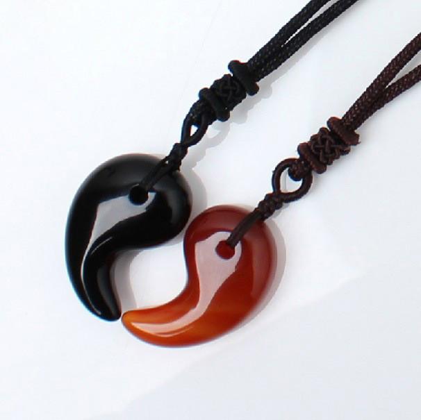 2pcs Natural Obsidian Stone Necklace Pendants Irene. Store 
