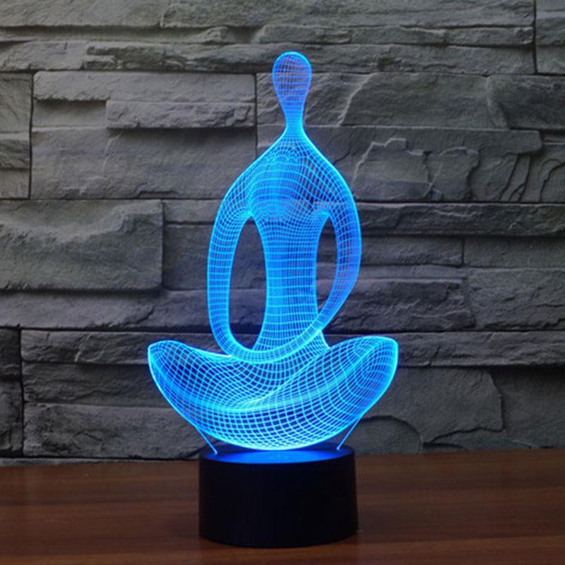 3D LED Meditation Yoga Lamp Night Lights zenshopworld 