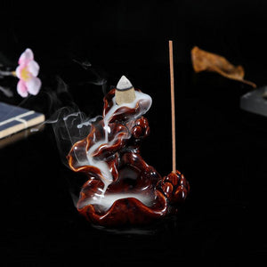 Aroma Back Flow Incense Burner Incense DirectDigitalDeals Brown 