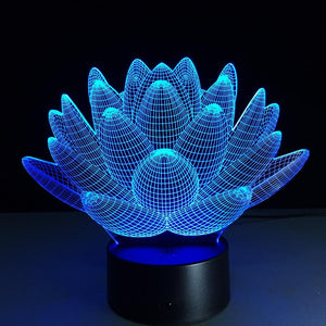 Lotus 3D Colorful LED Night Light LED Night Lights A A A A A Store 