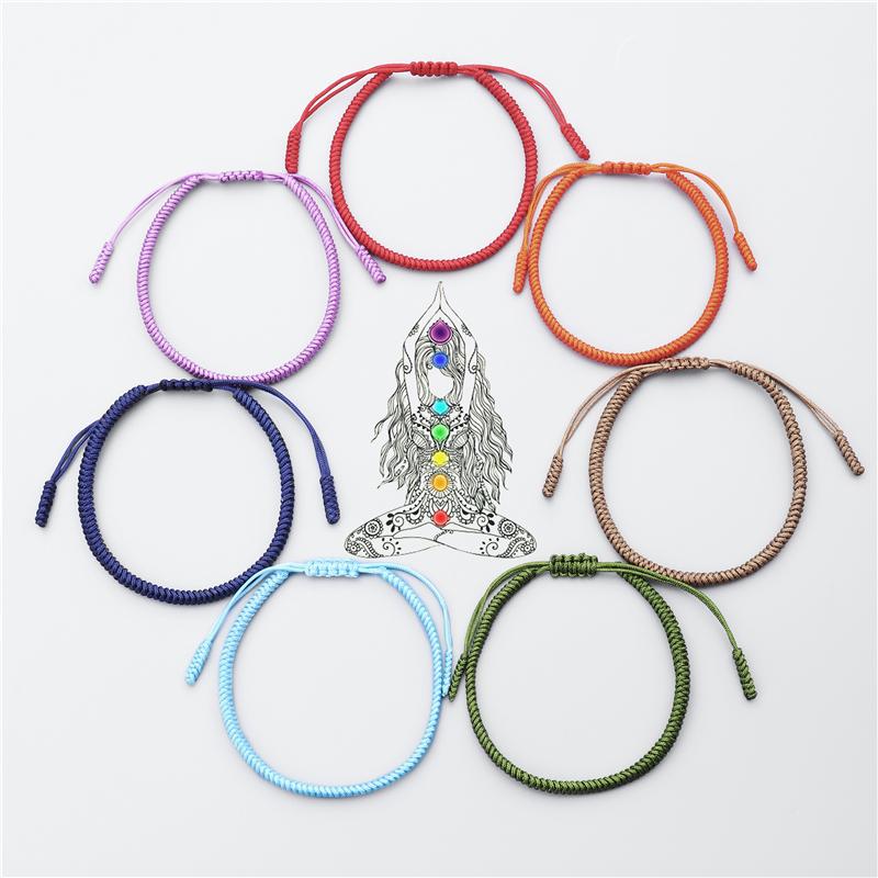 7pcs\set Hand braided 7 Chakra Bracelets Charm Bracelets Fehame Official Store 