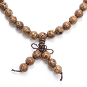 Antique Wooden 108 Bead Mala Strand Bracelets Breath and life 