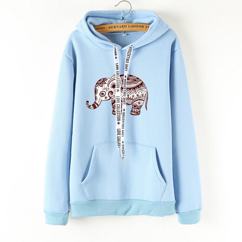 Ladies Long Sleeve Elephant Hoodies Hoodies & Sweatshirts DirectDigitalDeals 