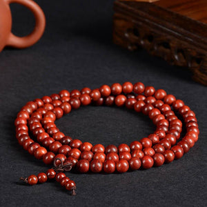 Natural Red Rosewood Mala Beads Himalayan Treasures (Wechat:13886067764) 