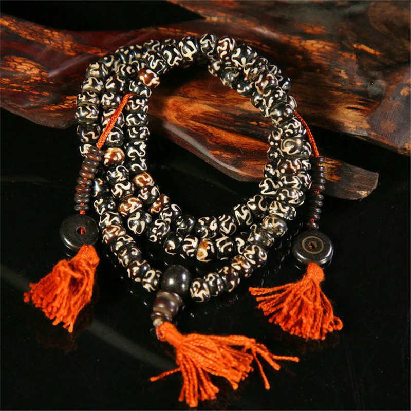 TIBETAN YAK BONE MALA NECKLACE (108 BEADS) Strand Bracelets Himalayan Treasures (Wechat:13886067764) 