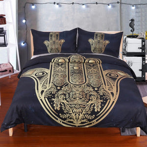 3Pcs Set Hand of Fatima/Hamsa Duvet Cover With Pillowcase Covers Bedding Sets BeddingOutlet Official Store Twin 