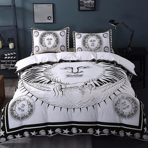 3Pcs Set Sun and Moon Duvet Cover With Pillowcase Covers Bedding Sets BeddingOutlet Official Store 