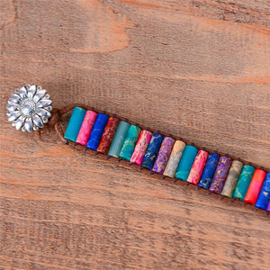 Boho Tube Shape Natural Stone Beaded Wrap Bracelet YGLINE Store 
