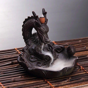 Ceramic Dragon Incense Burner Incense & Incense Burners fulgurous store 