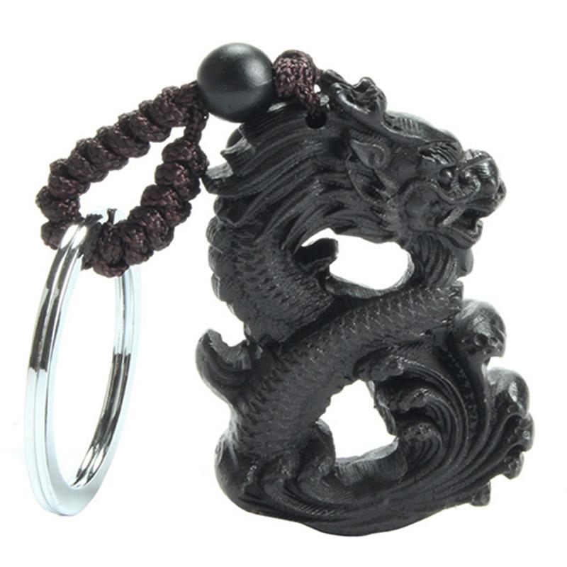 Dragon Ebony Wood Dragon Key Chain Key Chains MOFRGO Store 