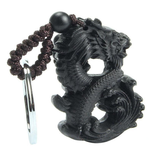 Dragon Ebony Wood Dragon Key Chain - ZenShopWorld