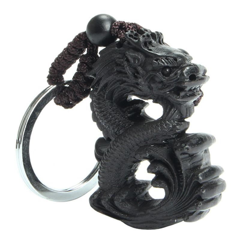 Dragon Ebony Wood Dragon Key Chain - ZenShopWorld