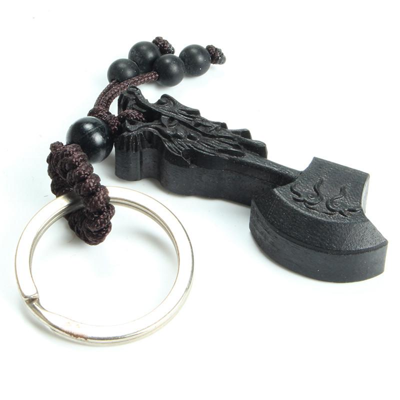 Ebony Wood Wealth Axe Key Chain - ZenShopWorld