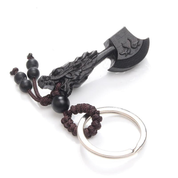 Ebony Wood Wealth Axe Key Chain - ZenShopWorld