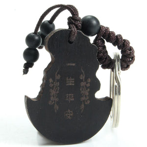Traditional Wood Dragon Axe Ebony Key Chain Key Chains MOFRGO Store 