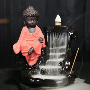 Calming Staggered Waterfall and Buddha Incense Burner TINYPRICE Store 