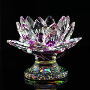Feng Shui Crystal Lotus Candle Holder Candle Holders Will&Ann Crystal Craft 