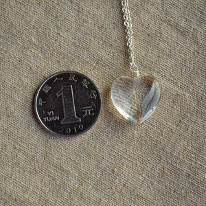925 Sterling Silver Necklace Heart with Real Dandelion Seed Pendant Necklaces Zareate XDesign Store 