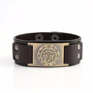 Eye of Horus Protection Leather Bracelet Dawapara Official Store 