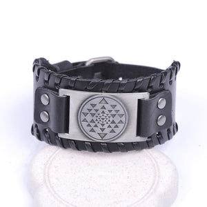 Sri Yantra Braided Leather Bracelet Dawapara Official Store 