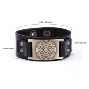 Sri Yantra Leather Bracelet Dawapara Official Store 