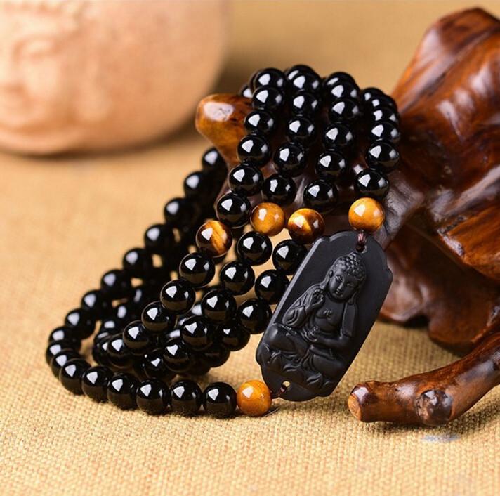 6MM Natural Black Obsidian Carved Buddha Lucky Amulet Beads JINJIAHUI FOREIGN TRADE CO.,LTD 