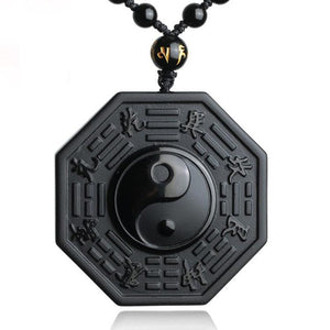 Natural Black Obsidian Yin Yang Bagua Pendant Pendants FX No.1 Store 