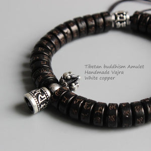 Tibetan Vajra Charm Natural Coconut Shell Bracelet Strand Bracelets Eastisan Store 