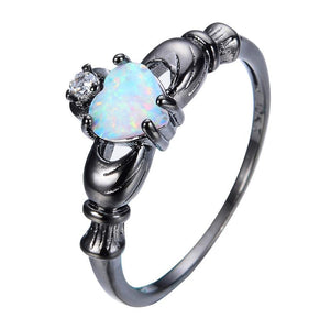 Fire Opal Heart Ring Rings zenshopworld 