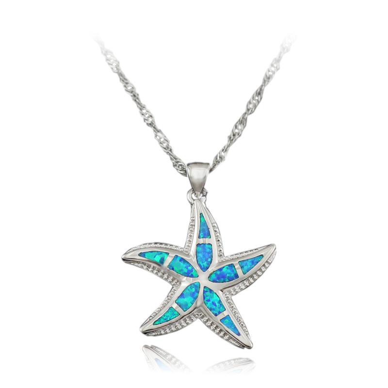 Opal Starfish Pendant Pendants OPAL OPAL Blue Opal 