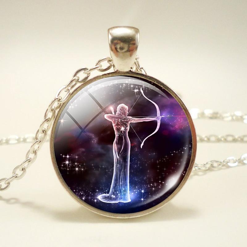 12 Constellation Glass Dome Pendant Necklace Pendants ESSPOC AngelJewelry Store 