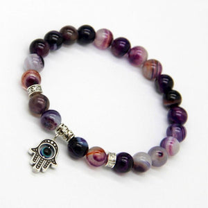 Natural Purple Agate Bracelet Strand Bracelets Ailatu Speciality Store Hand 