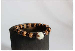 Tibetan Natural Rudraksha Jewelry Coconut Shell Beads Bracelet Strand Bracelets Eastisan Store 