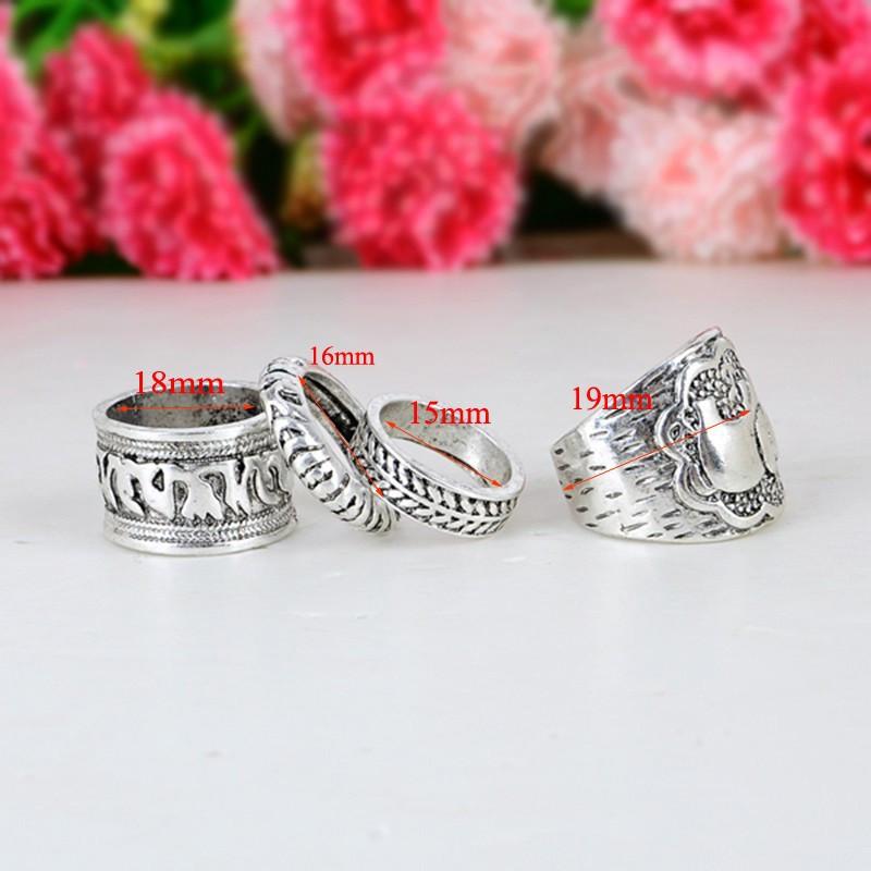 Bohemian Style 4pcs/Pck Elephant Rings - ZenShopWorld