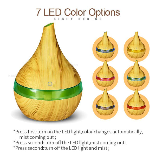 USB Wood Grain Oil Diffuser - ZenShopWorld