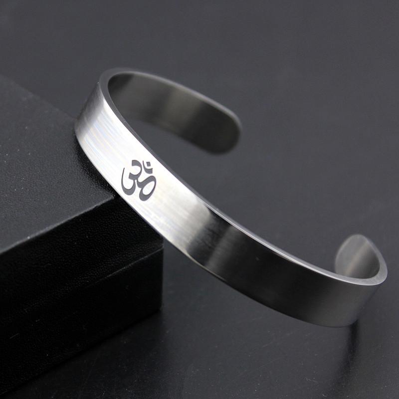 OM Stainless Steel Bracelet Bangles Pink Girl Jewelry 