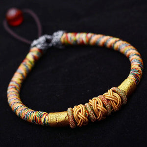 Tibetan Multi Colored Braided Rope Bracelet Strand Bracelets LKO Official Store 