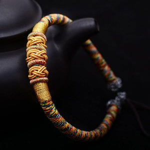 Tibetan Multi Colored Braided Rope Bracelet Strand Bracelets LKO Official Store 